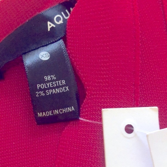 Bloomingdales Brand NWT Aqua Flat Knit Red Sleeveless Fitted Dress Size XS - Picture 7 of 8